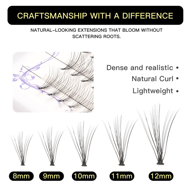 볼륨 속눈썹 확장 10D 미리드 볼륨 속눈썹 연장 짧은 줄기 볼륨 미리 메이드 팬 속눈썹